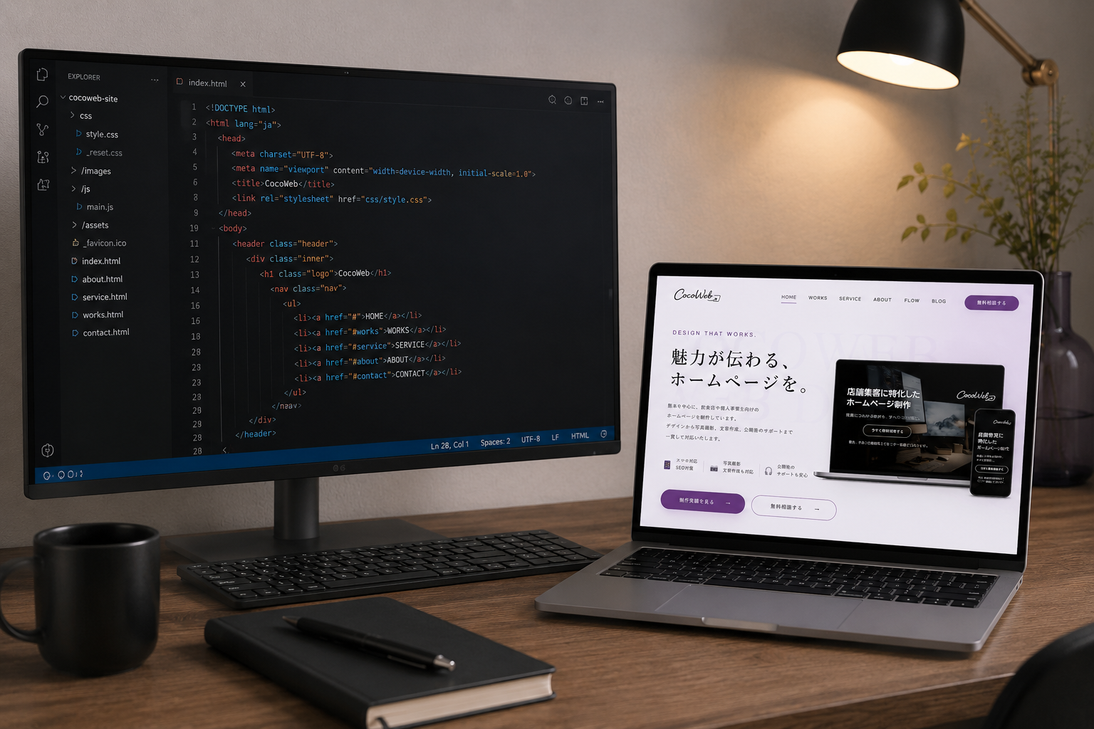 CocoWebの制作風景
